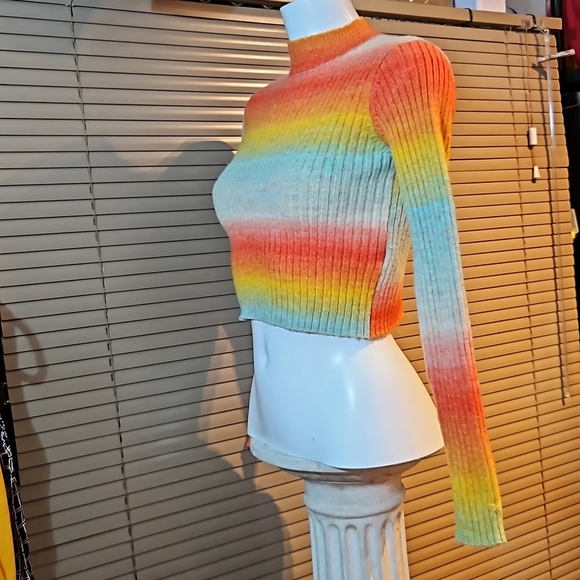 Bershka size S rainbow stripe stretch jumper very good carefully worn condition - Picture 8 of 16